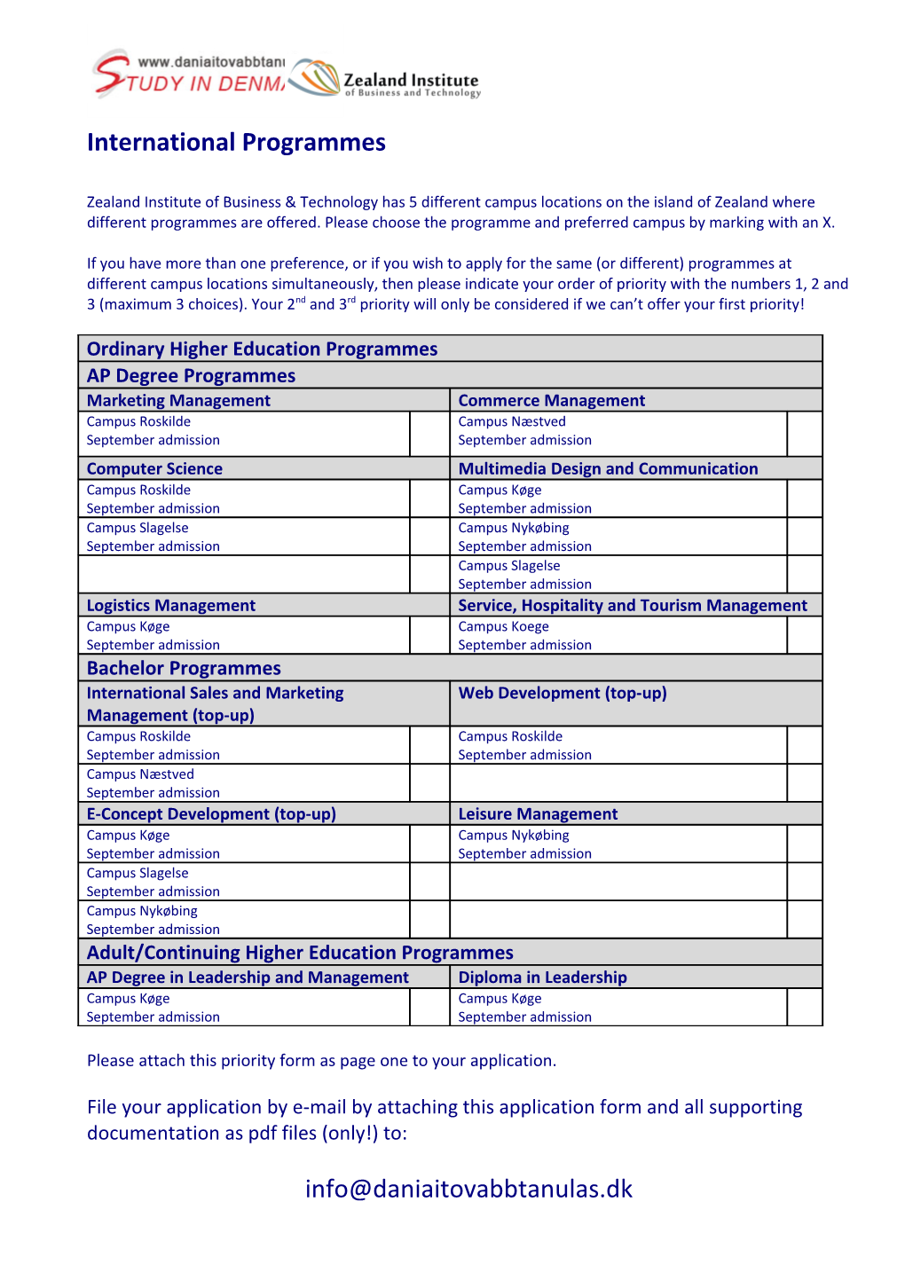 International Programmes