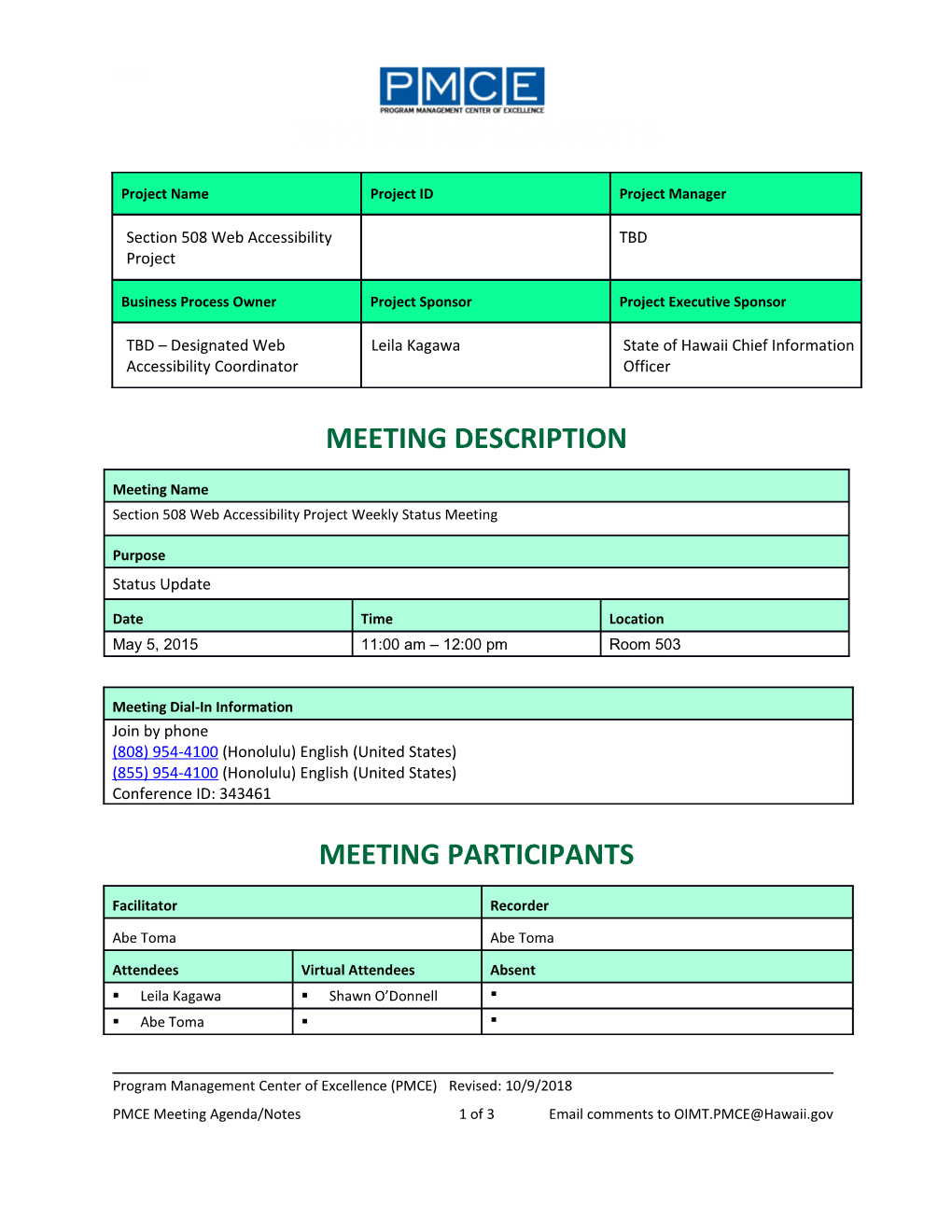 Meeting Description