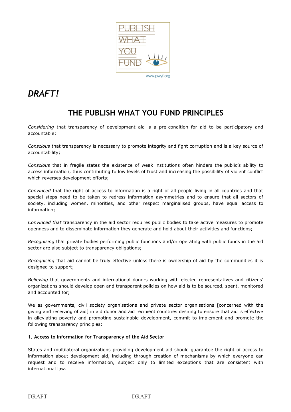 The Publish What You Fund Principles