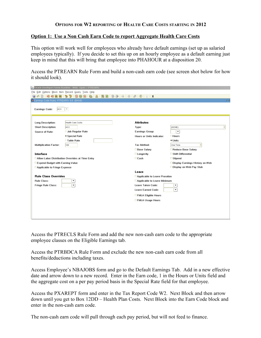 Options for W2 Reporting of Health Care Costs Starting in 2012