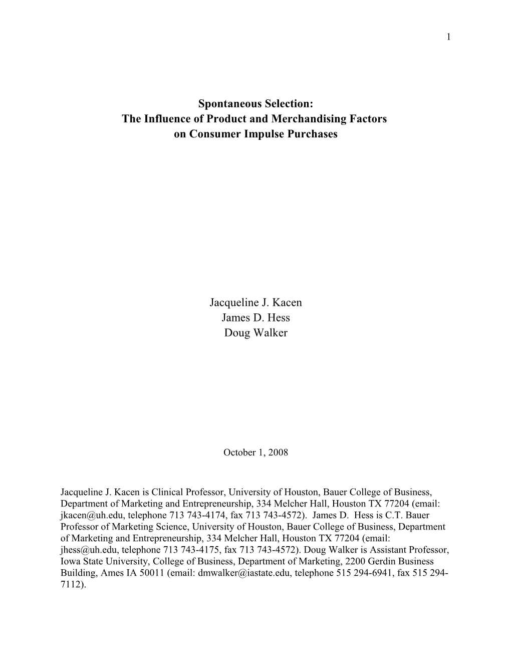 Beginning with the Grocery Store Surveys of the Late 1940S and 1950S, and Extending Through