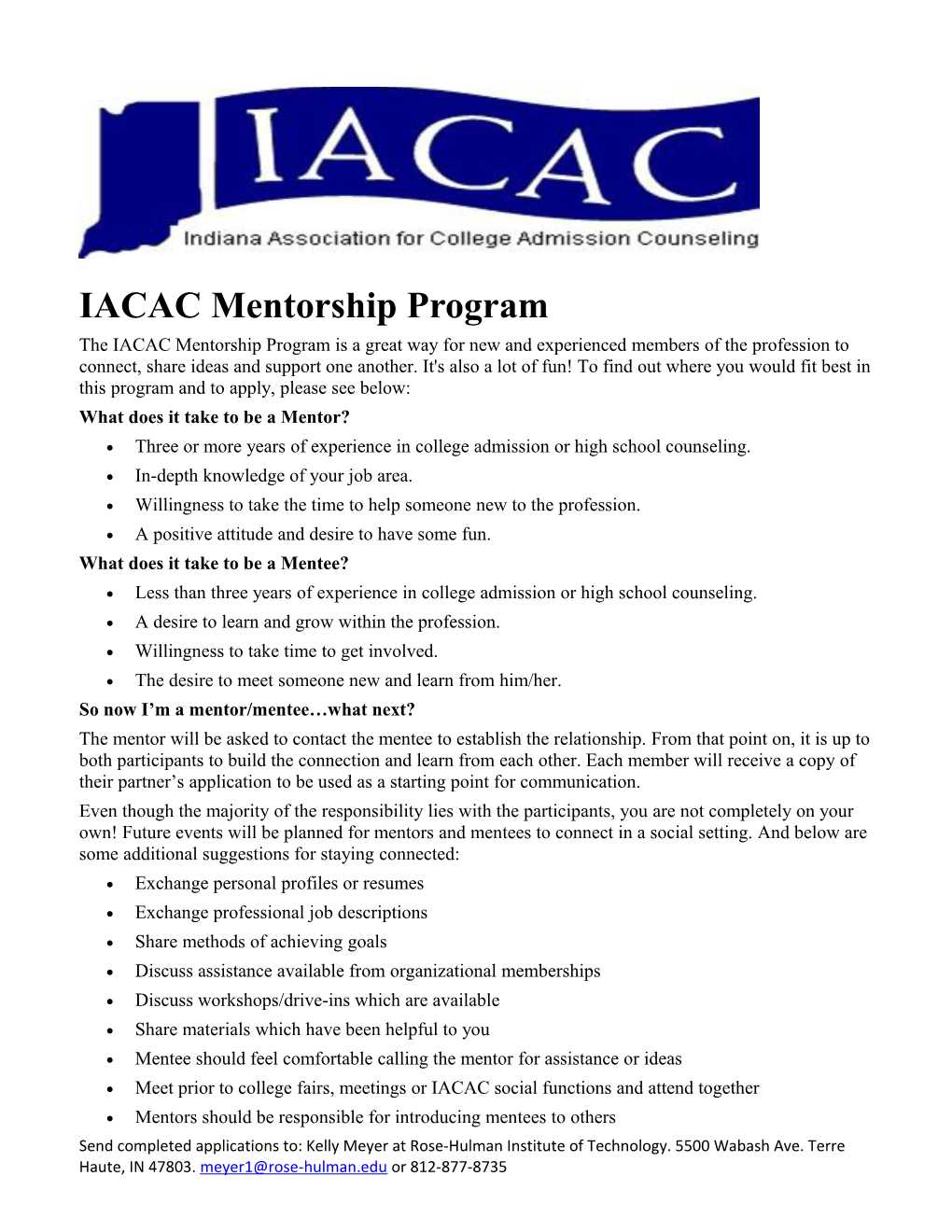 IACAC Mentorship Program