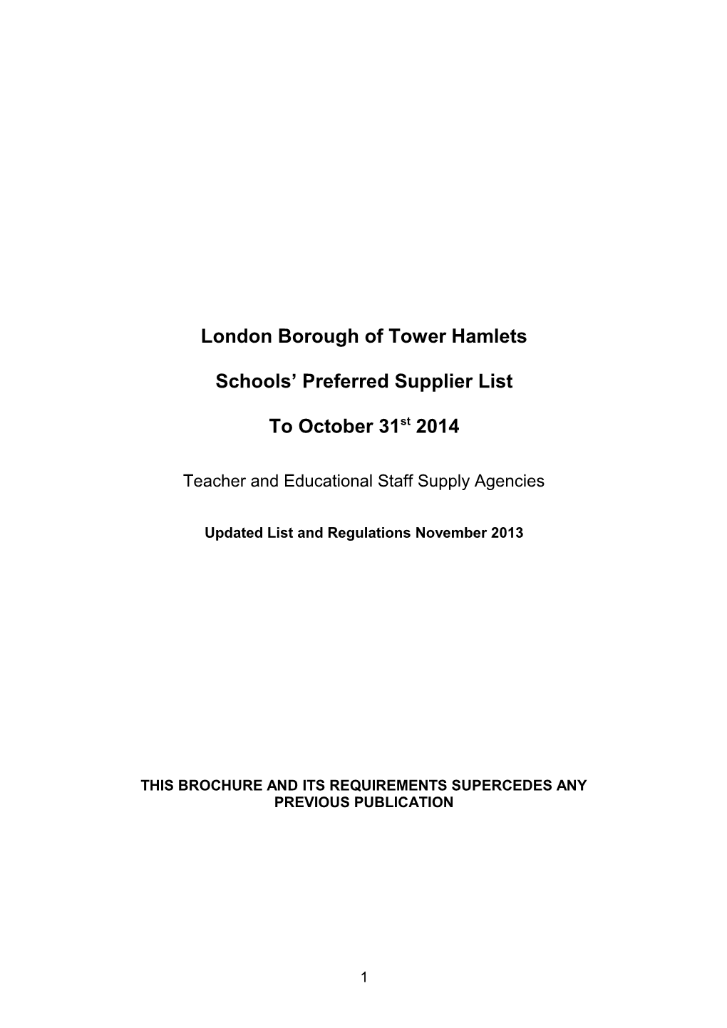 Tower Hamlets Children, Schools and Families