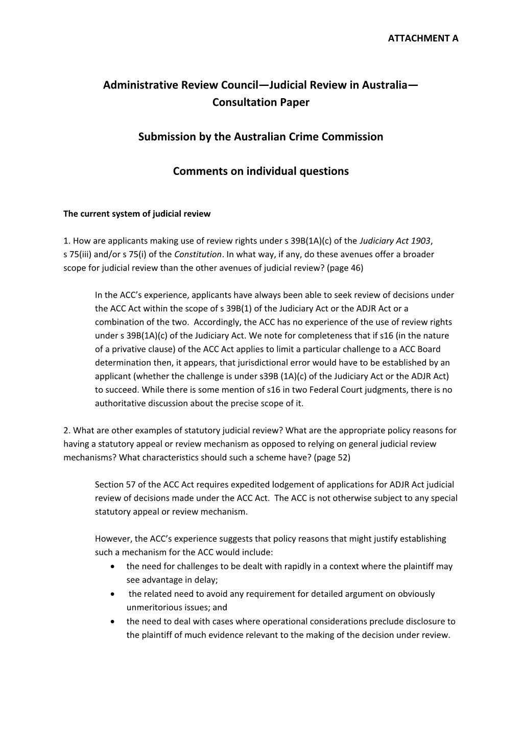 Administrative Review Council Judicial Review in Australia