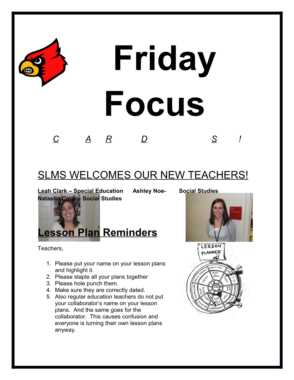 Cards Are Really Distinguished Staff!