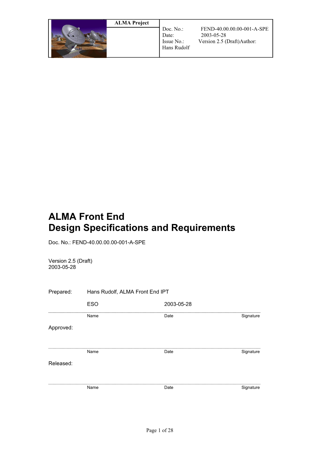 ALMA Development, Integration & Production Process Description