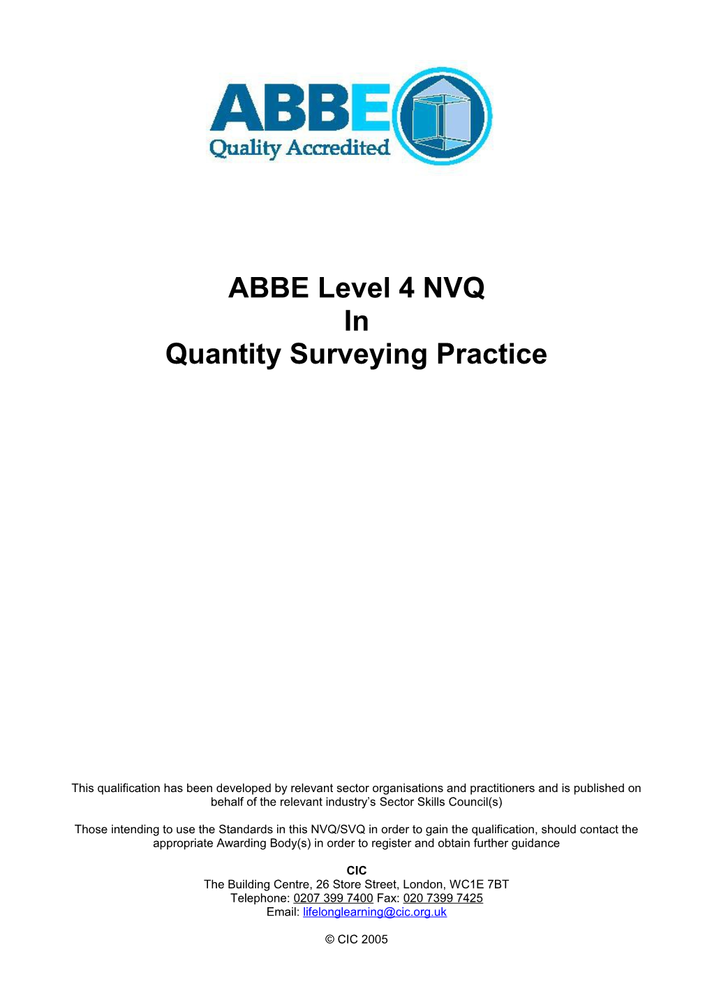 Quantity Surveying Practice 4 QSP4