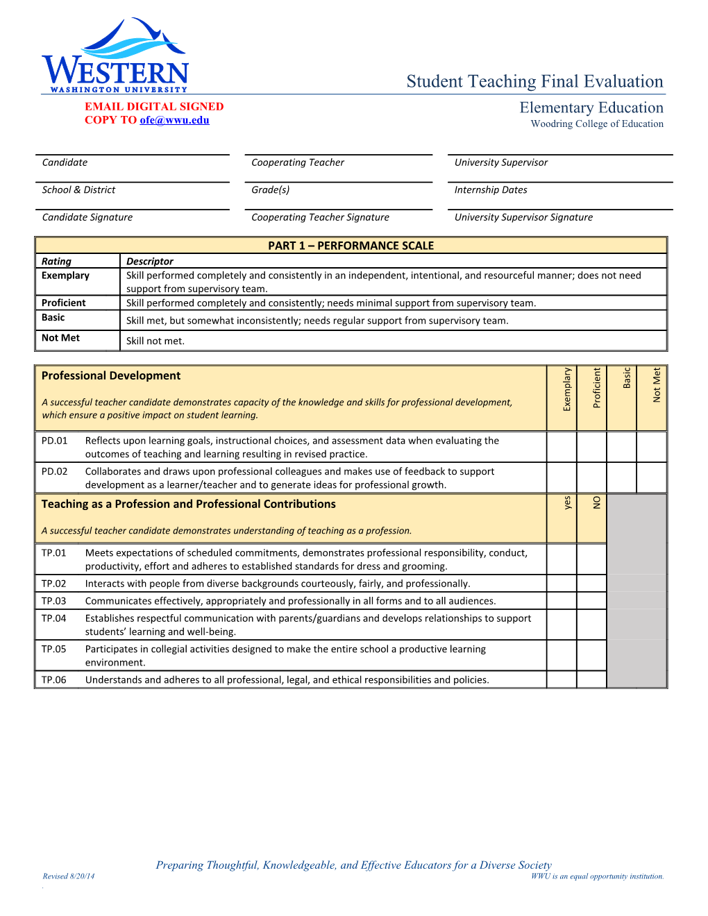 Part 1 Performance Scale