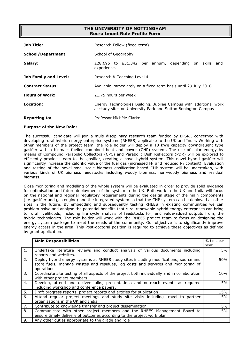 Job Title:Research Fellow (Fixed-Term)