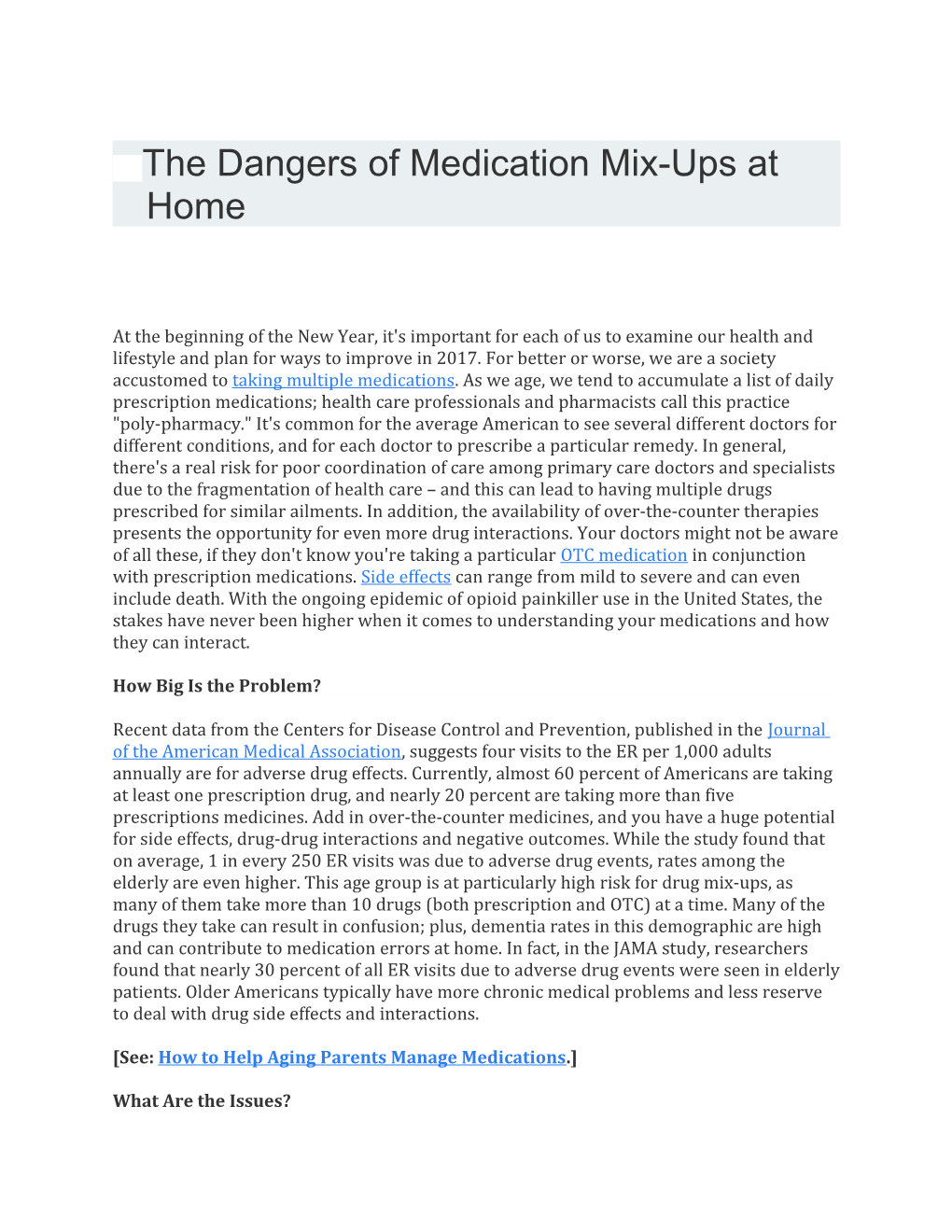 The Dangers of Medication Mix-Ups at Home