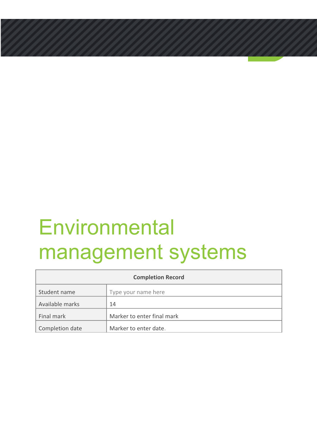 EMS Study Module 2 Environmental Quality Indicators