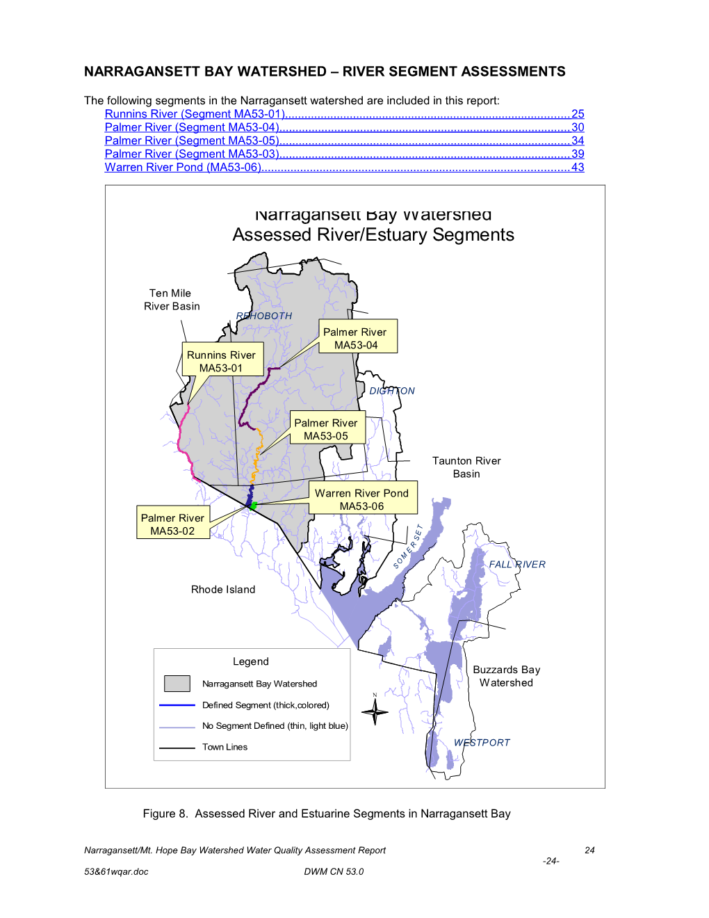 Narragansett Bay Watershed River Segment Assessments