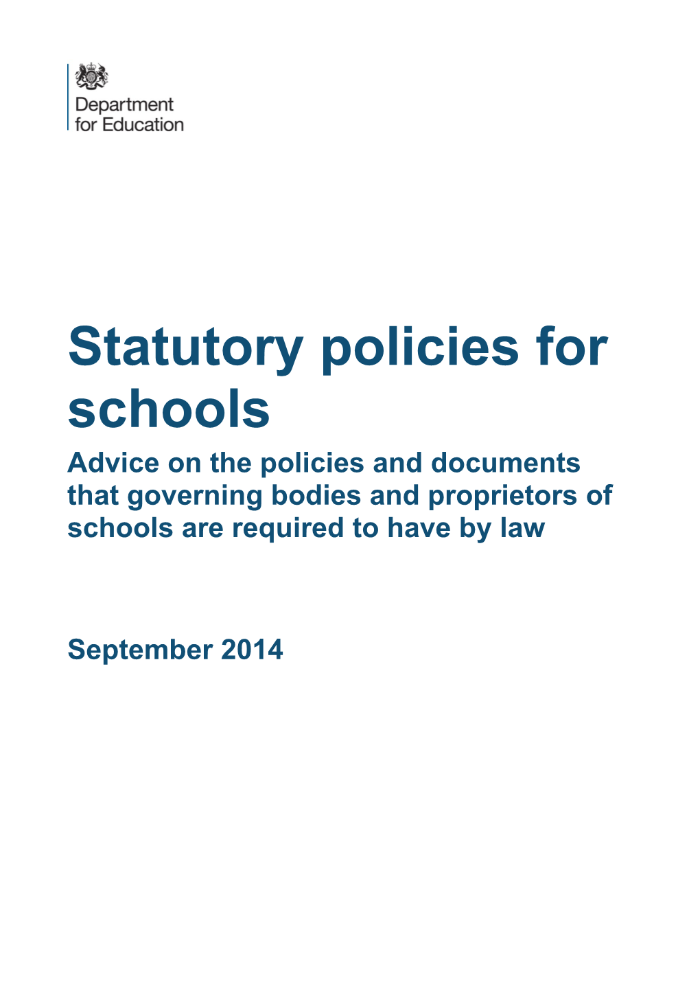 Statutory Policies for Schools