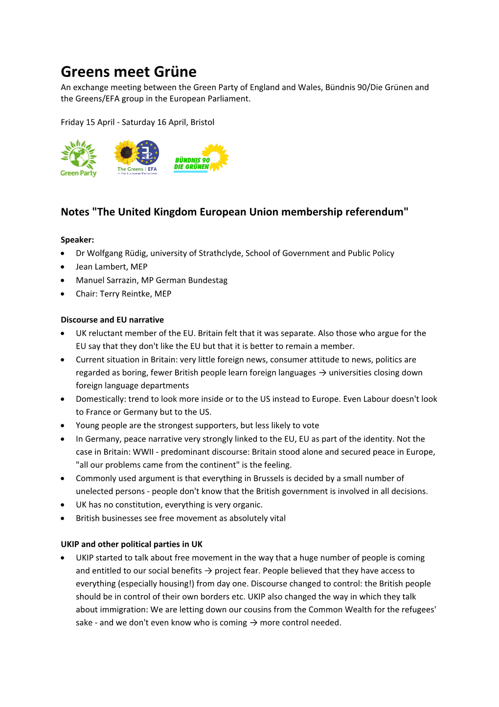 Notes the United Kingdom European Union Membership Referendum