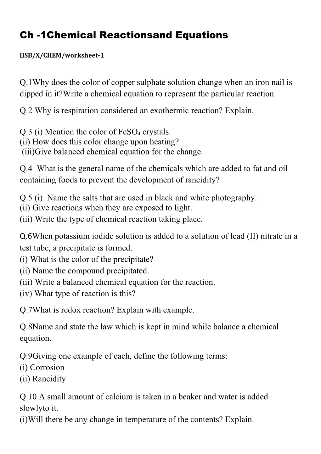 Ch -1Chemical Reactionsand Equations