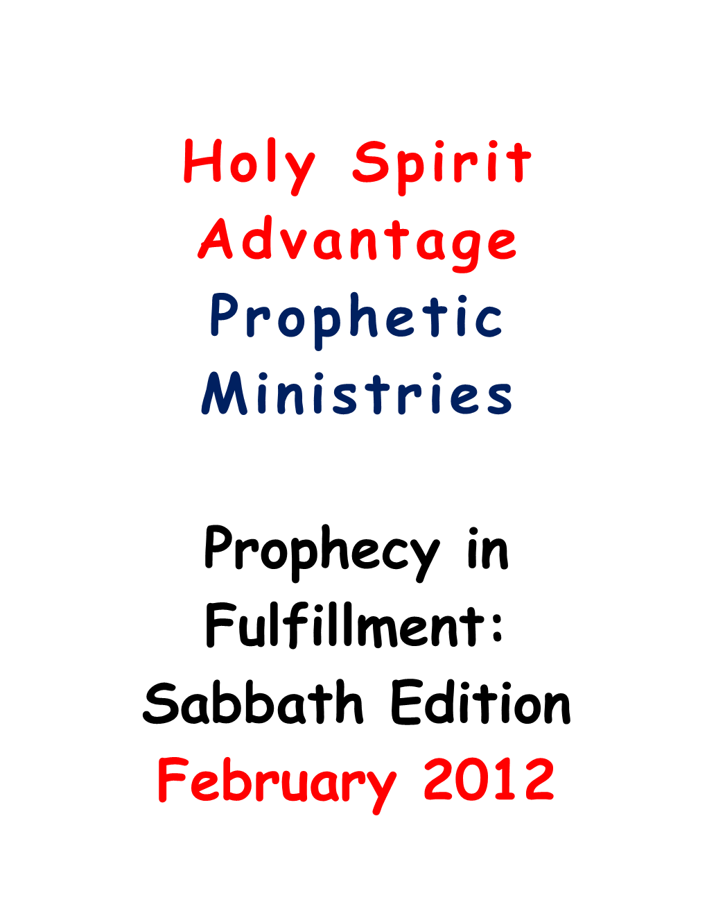 Prophecy in Fulfillment