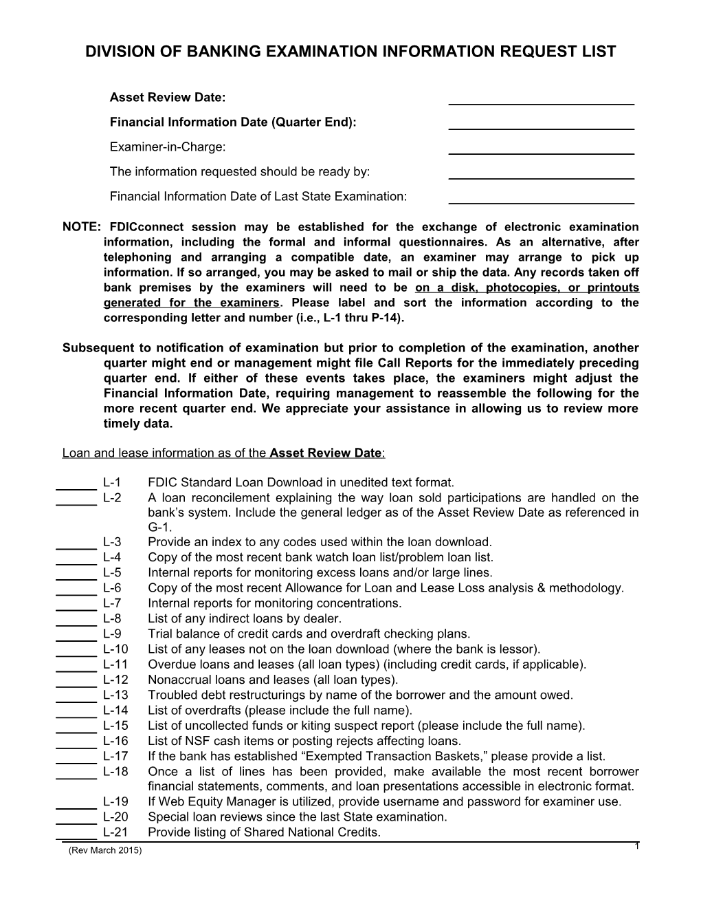 Date of Examination