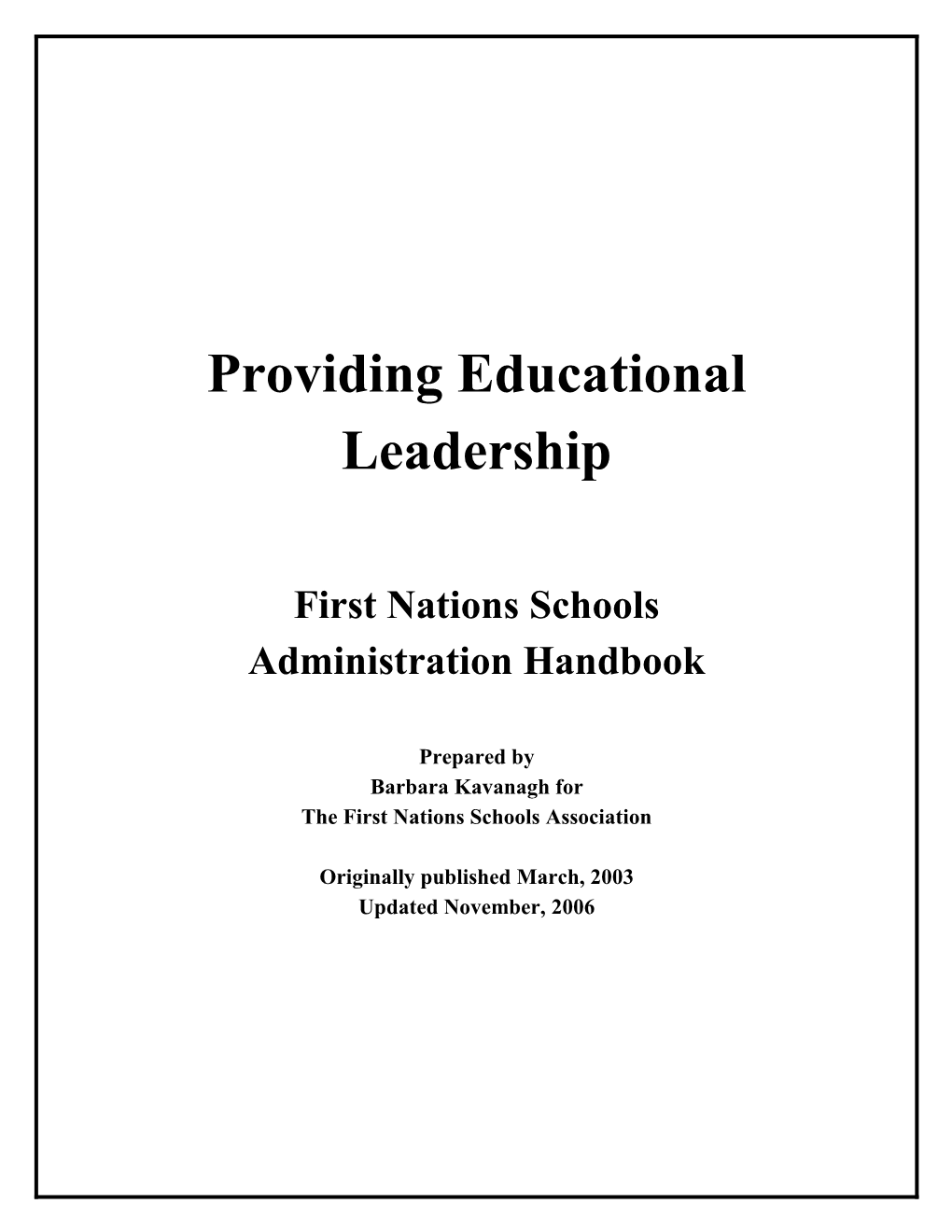 First Nations Schools
