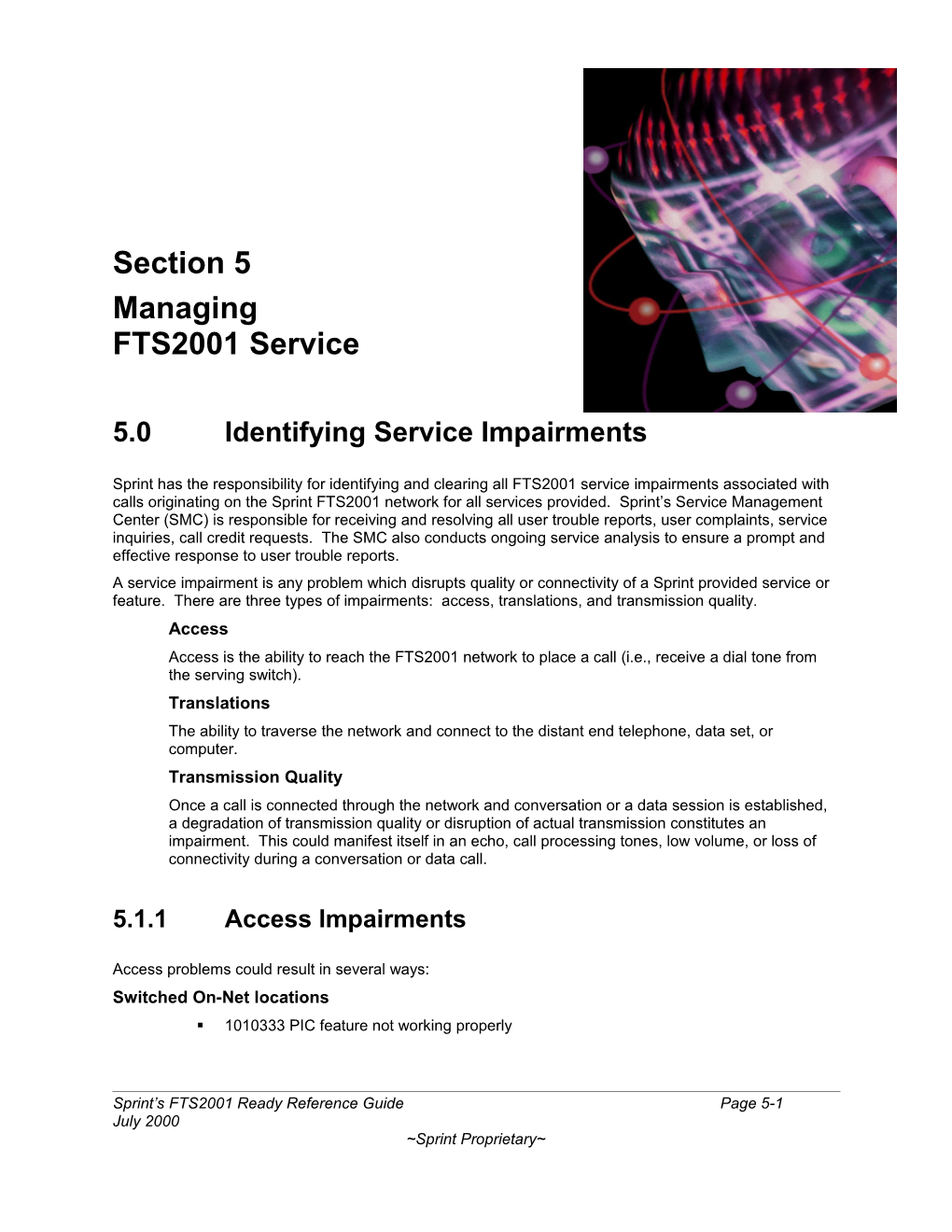 5.0Identifying Service Impairments