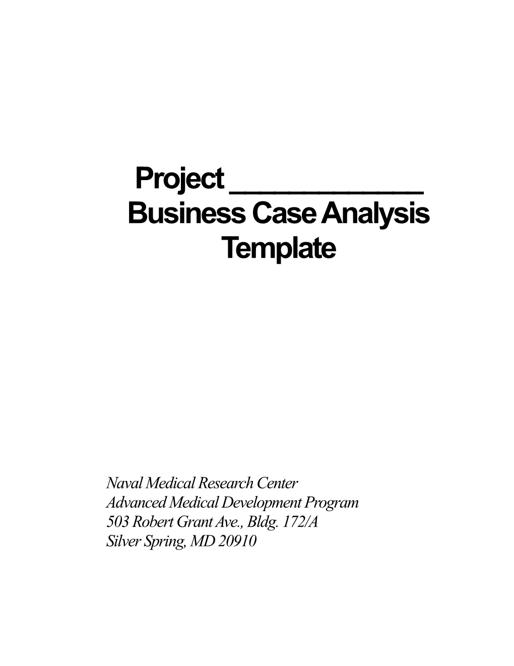 Business Case Analysis