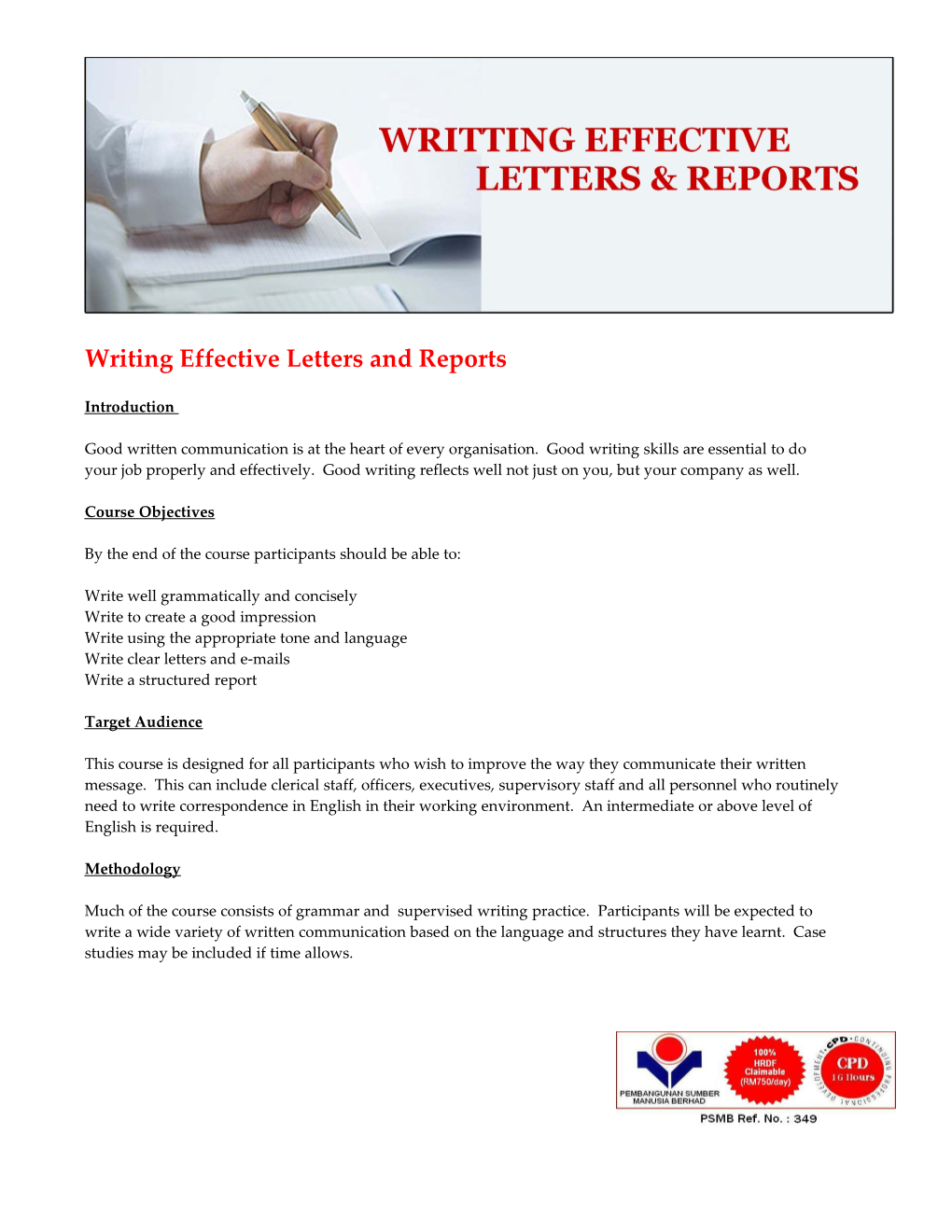 Writing Effective Letters and Reports