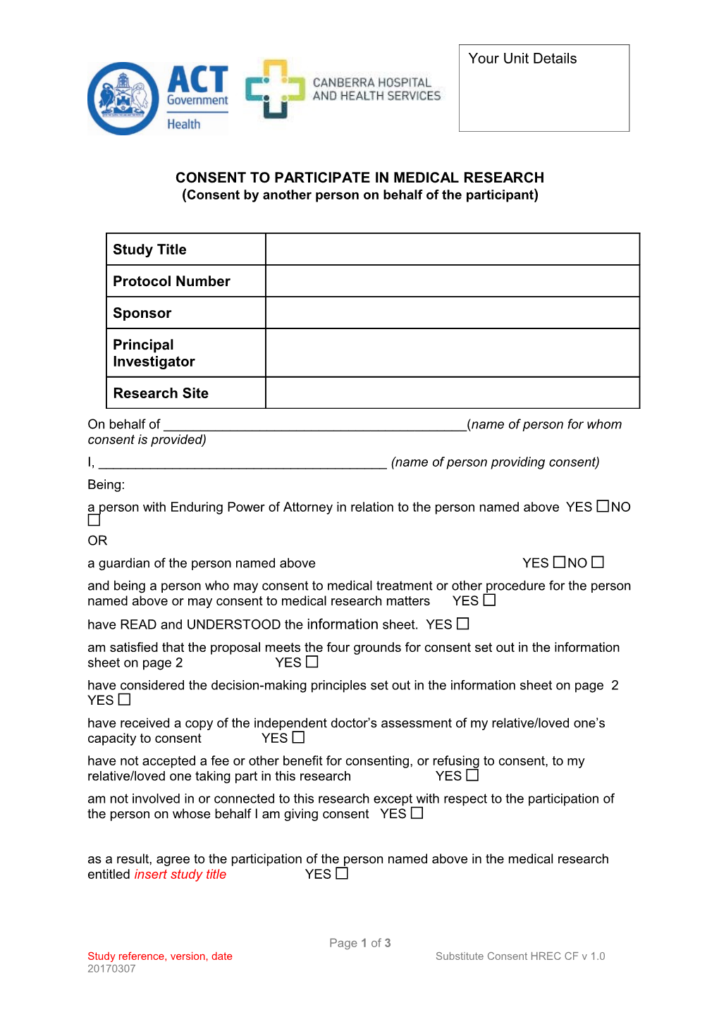 Consent to Participate in Medical Research