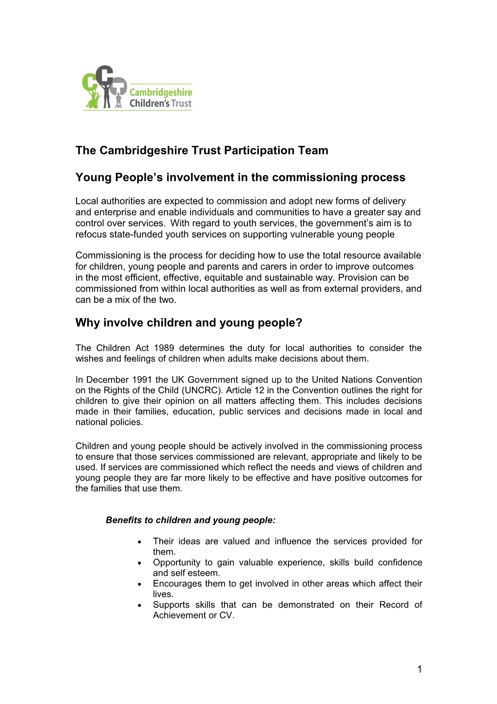 The Cambridgeshire Trust Participation Team
