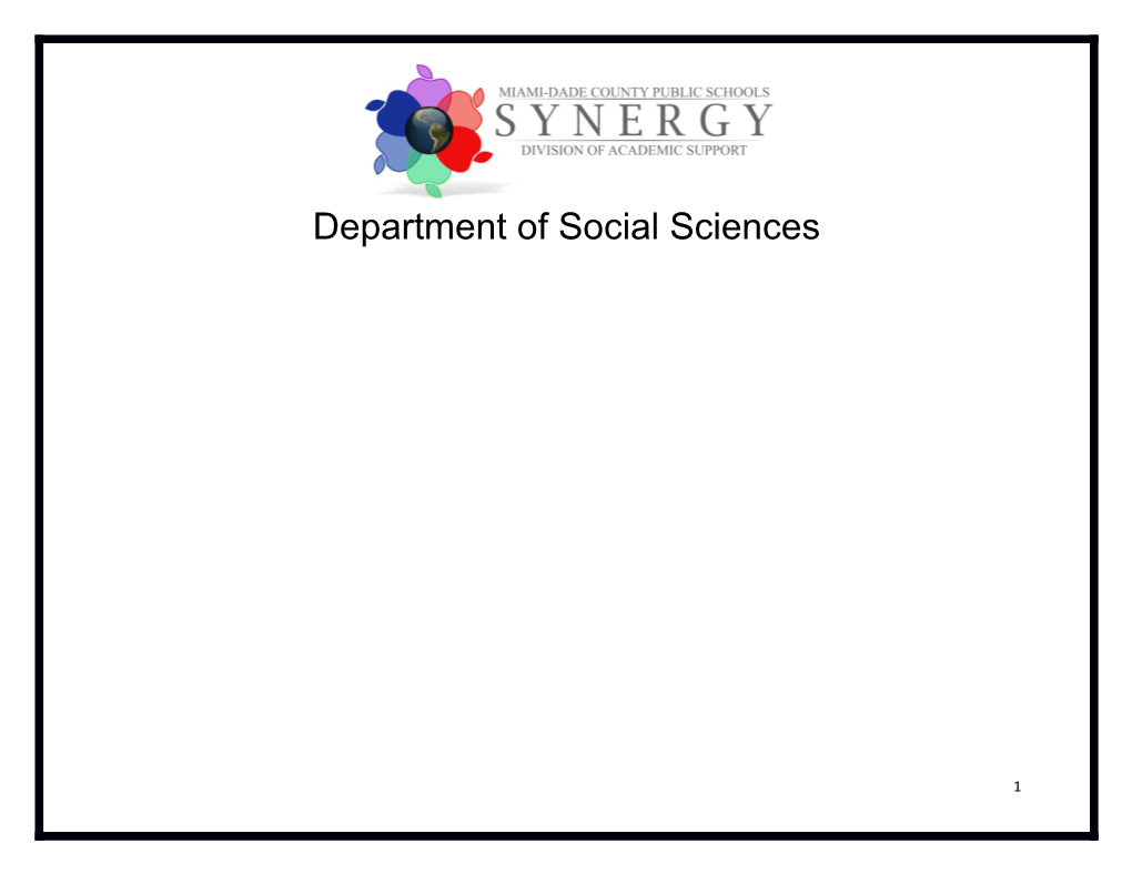 Department of Social Sciences