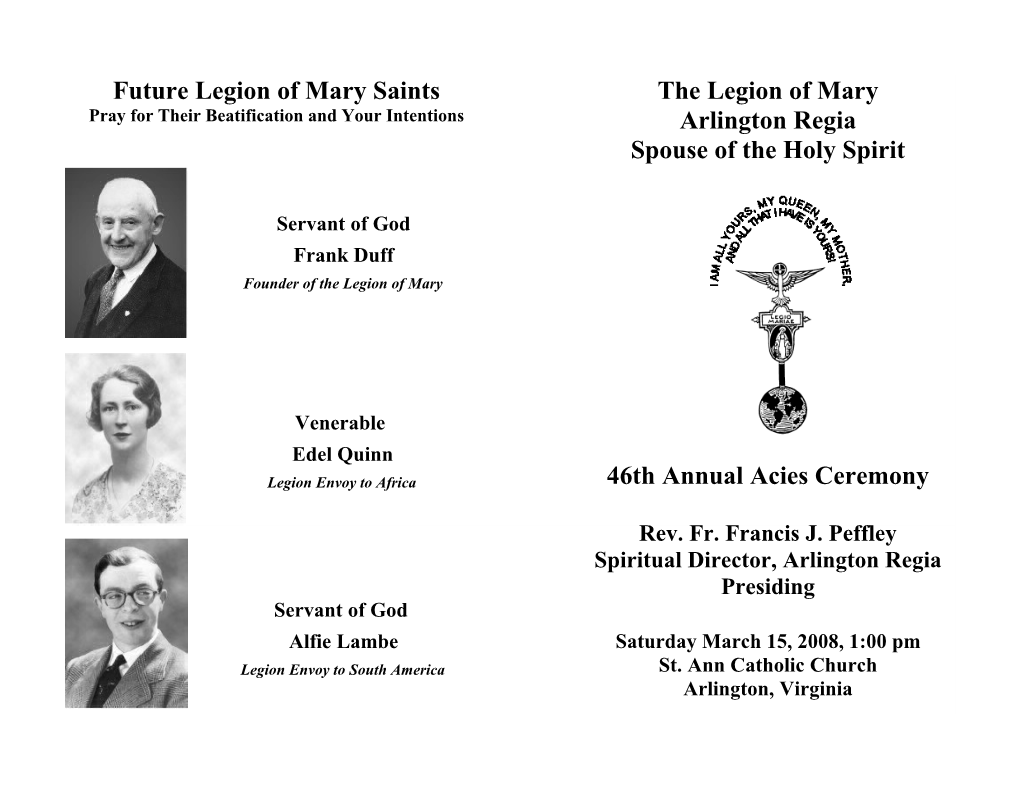 Future Legion of Mary Saints