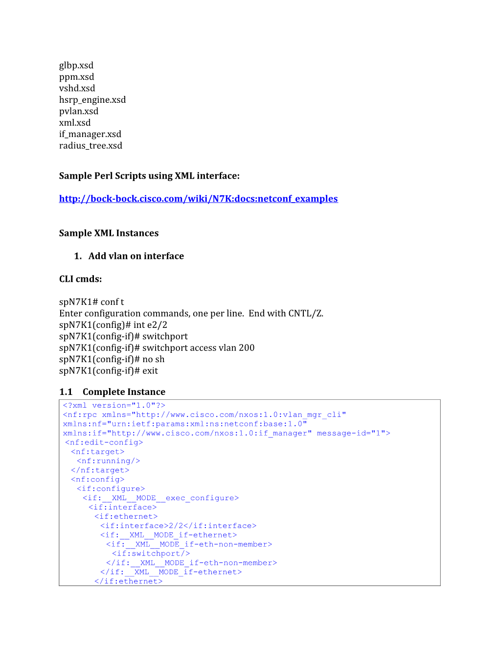 Nexus 7000 XML Schema Files (Xsds) and Sample XML Instances/Scripts