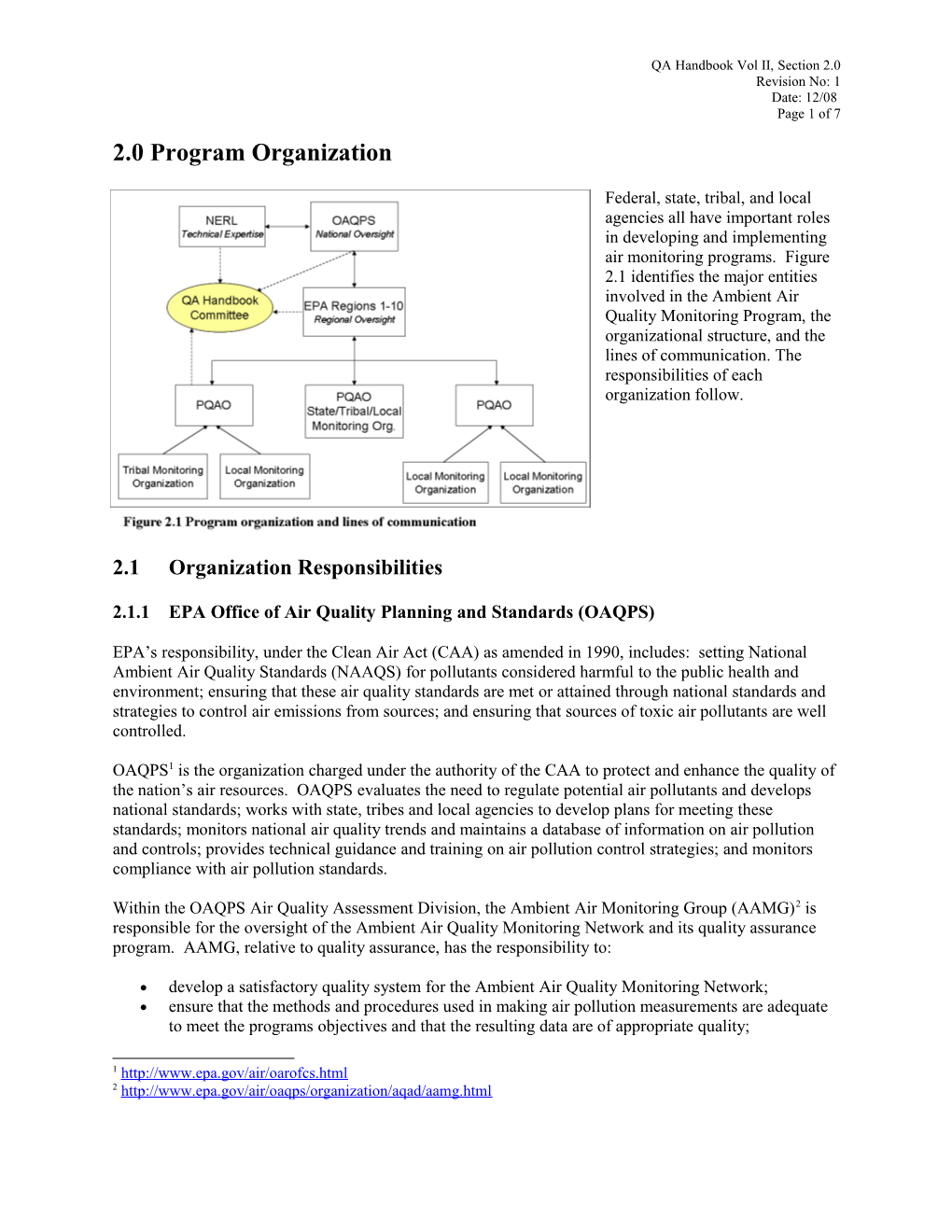 2.0 Program Organization