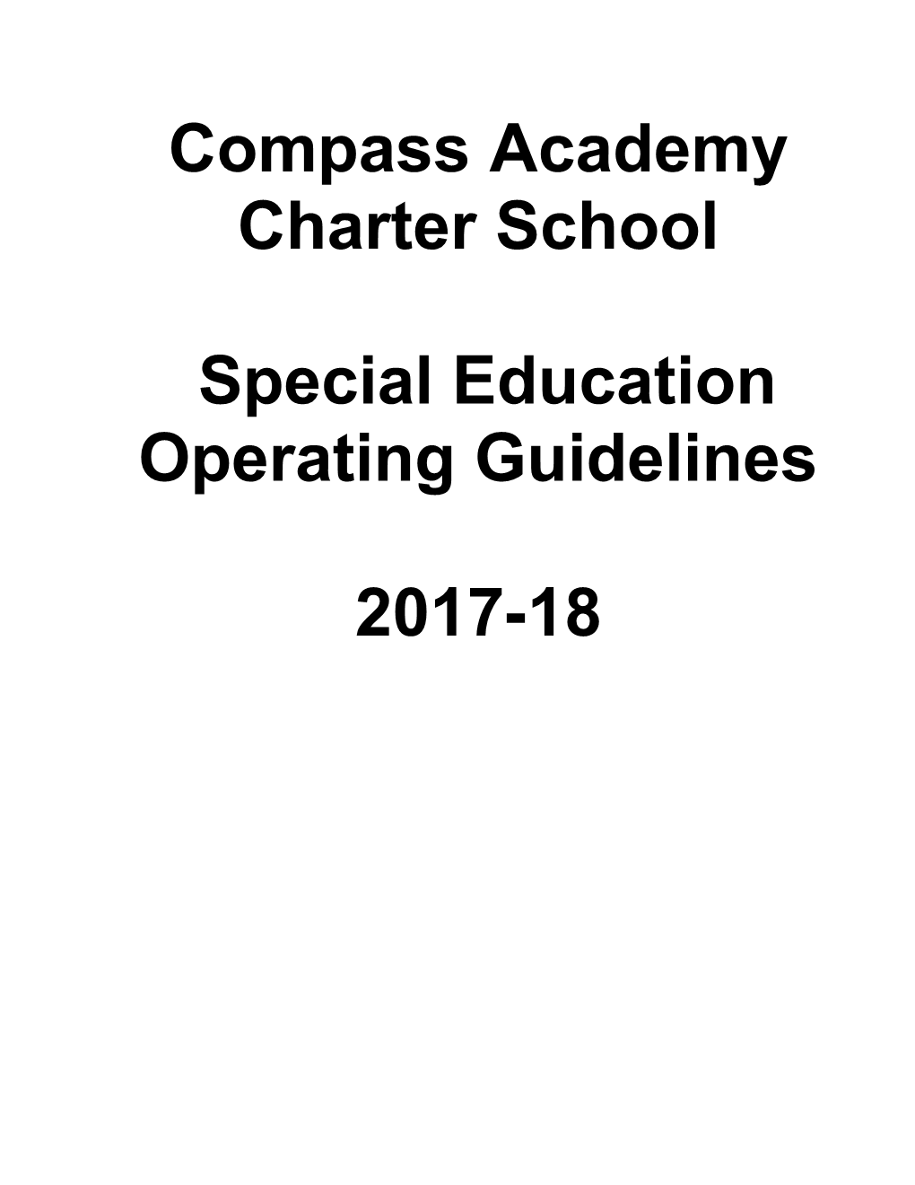 Special Education Operating Guidelines