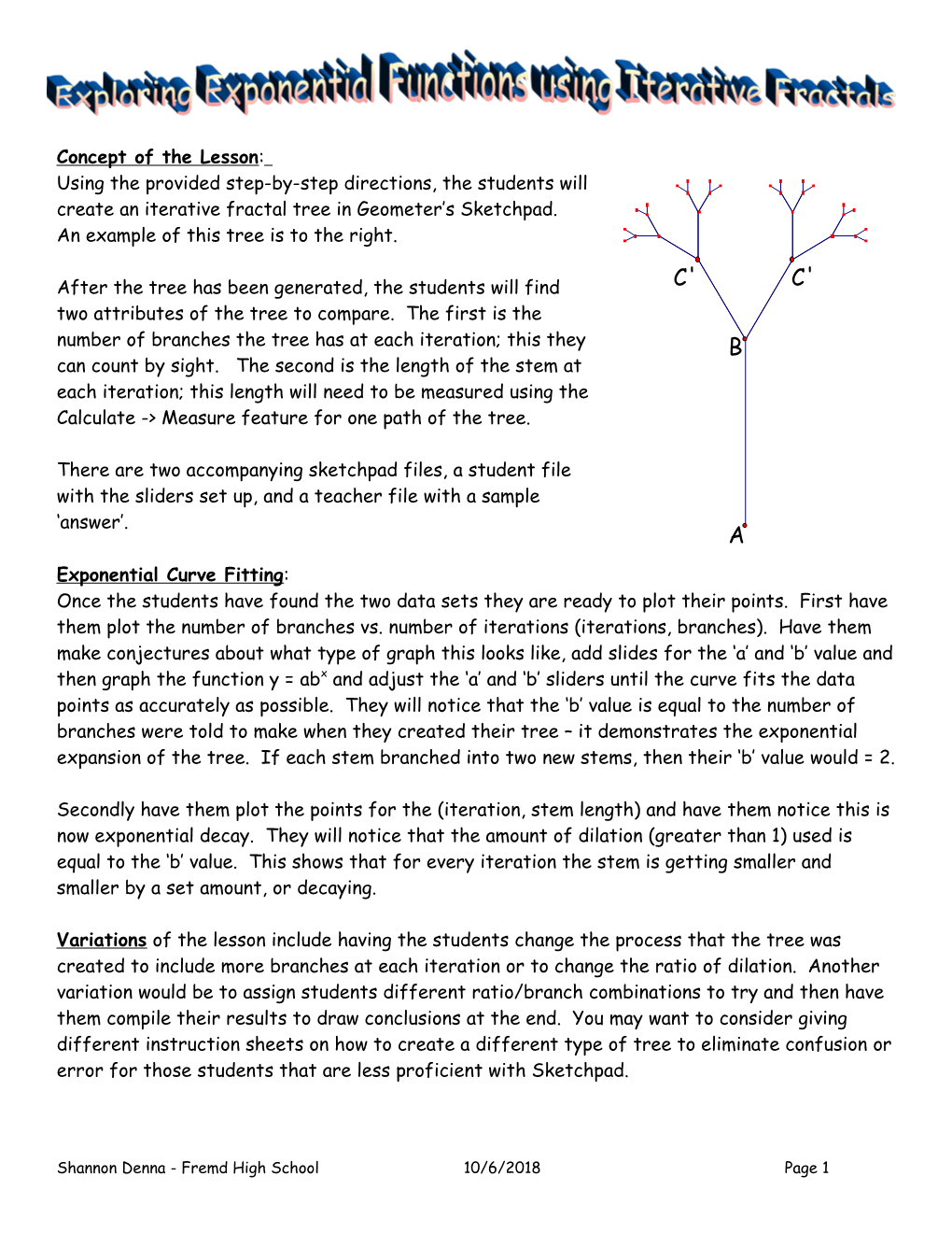 Exploring Exponential Functions Using Iterative Fractals