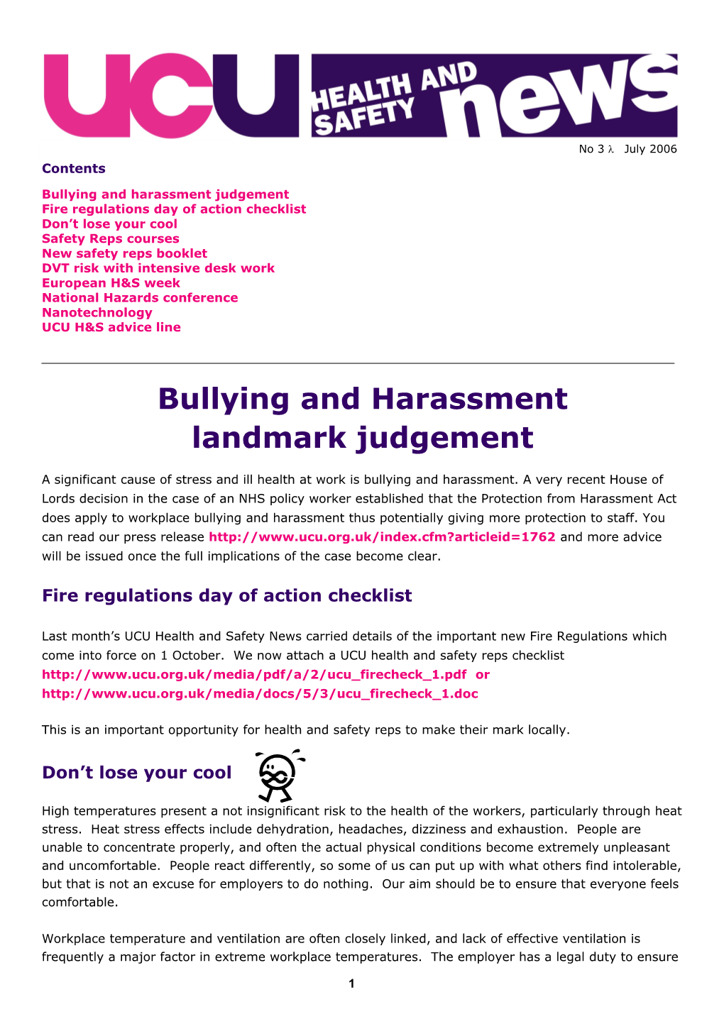 Bullying and Harassment Judgement