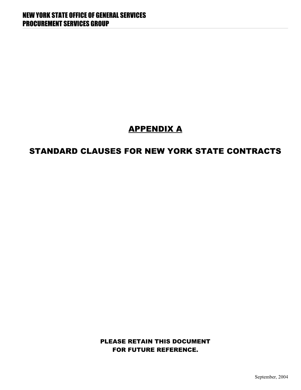 PSG Standard Clauses for NYS Contracts-Appendix A