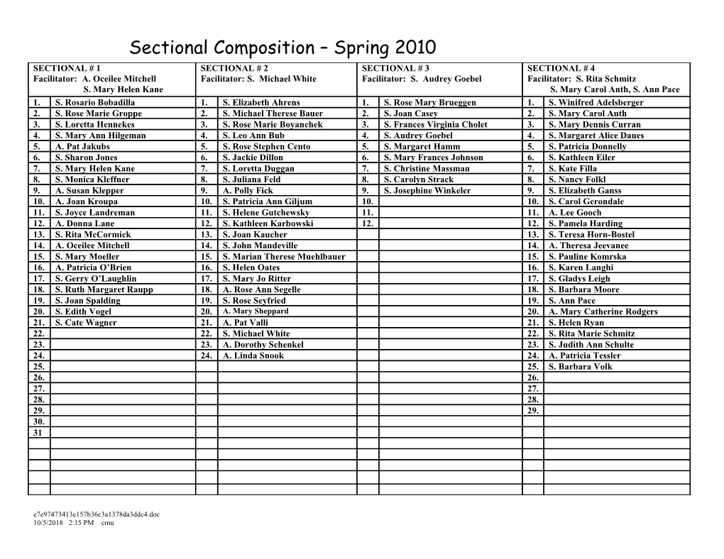 Sectional Composition Spring 2010