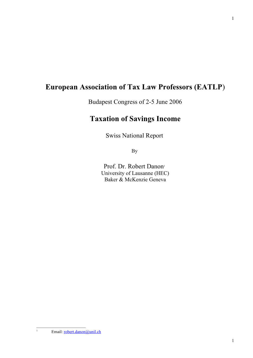 European Association of Tax Law Professors (EATLP )