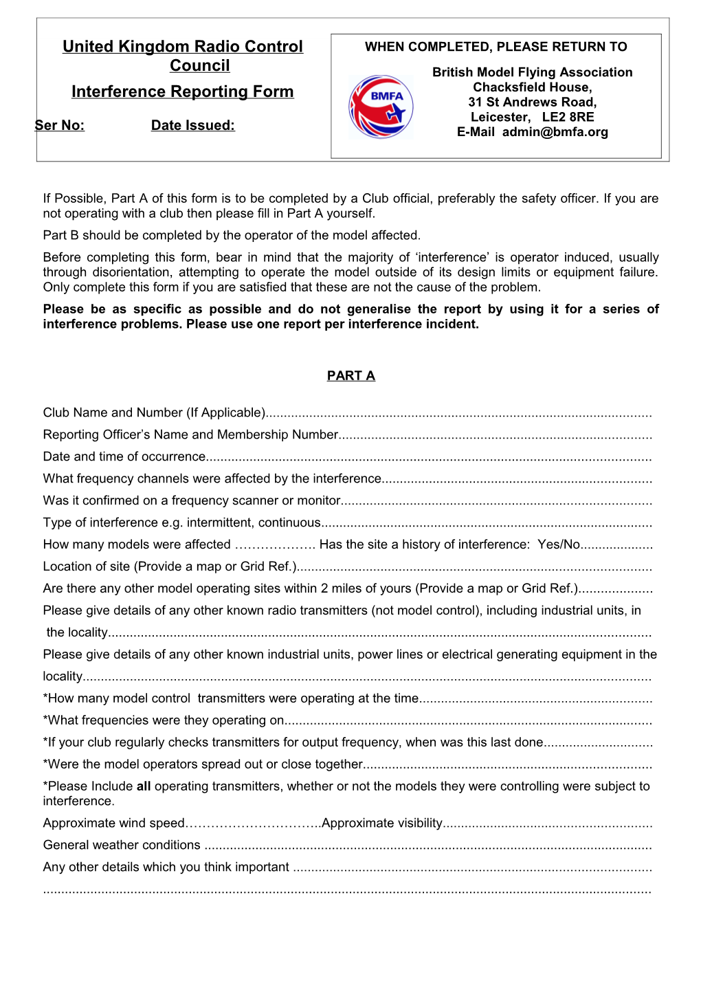 Interference Reporting Form