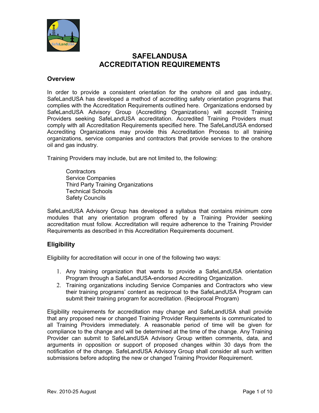 Accreditation Requirements