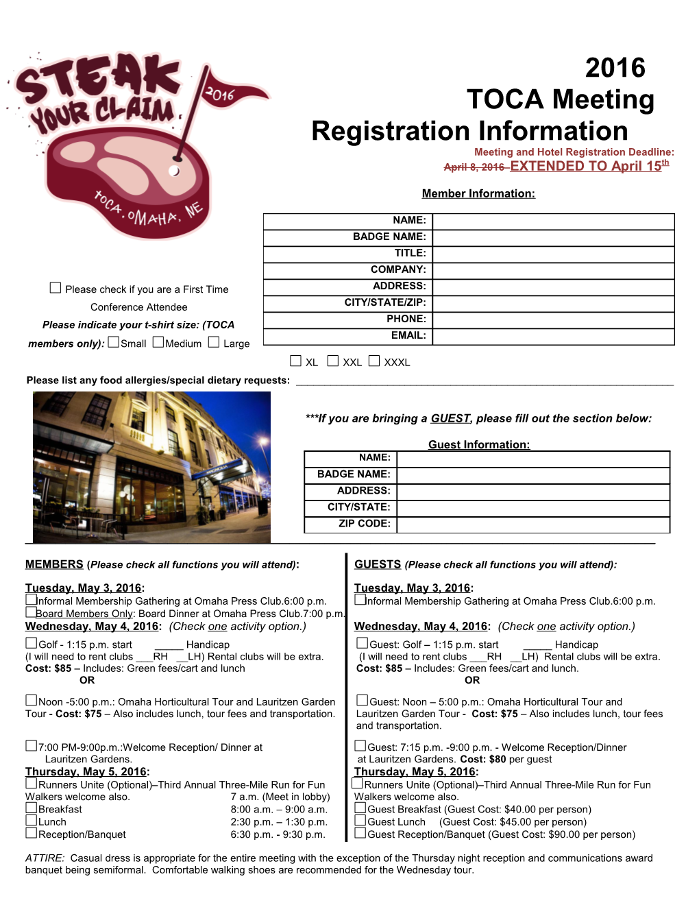 Meeting and Hotel Registration Deadline