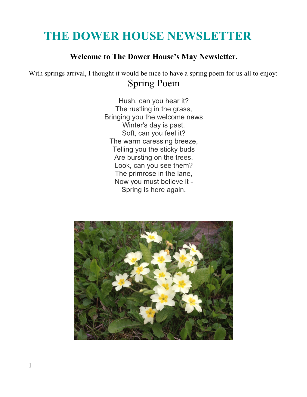 The Dower House Newsletter