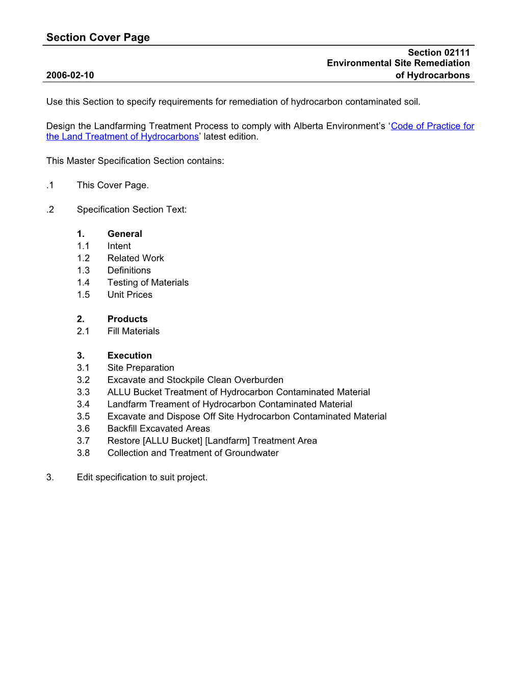 02111 - Environmental Site Remediation Or Hydrocarbons