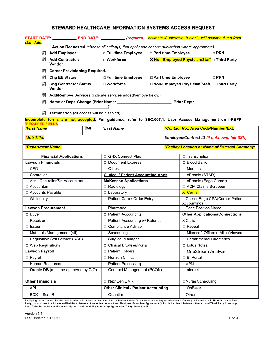 Stewardhealthcareinformation Systems Access Request