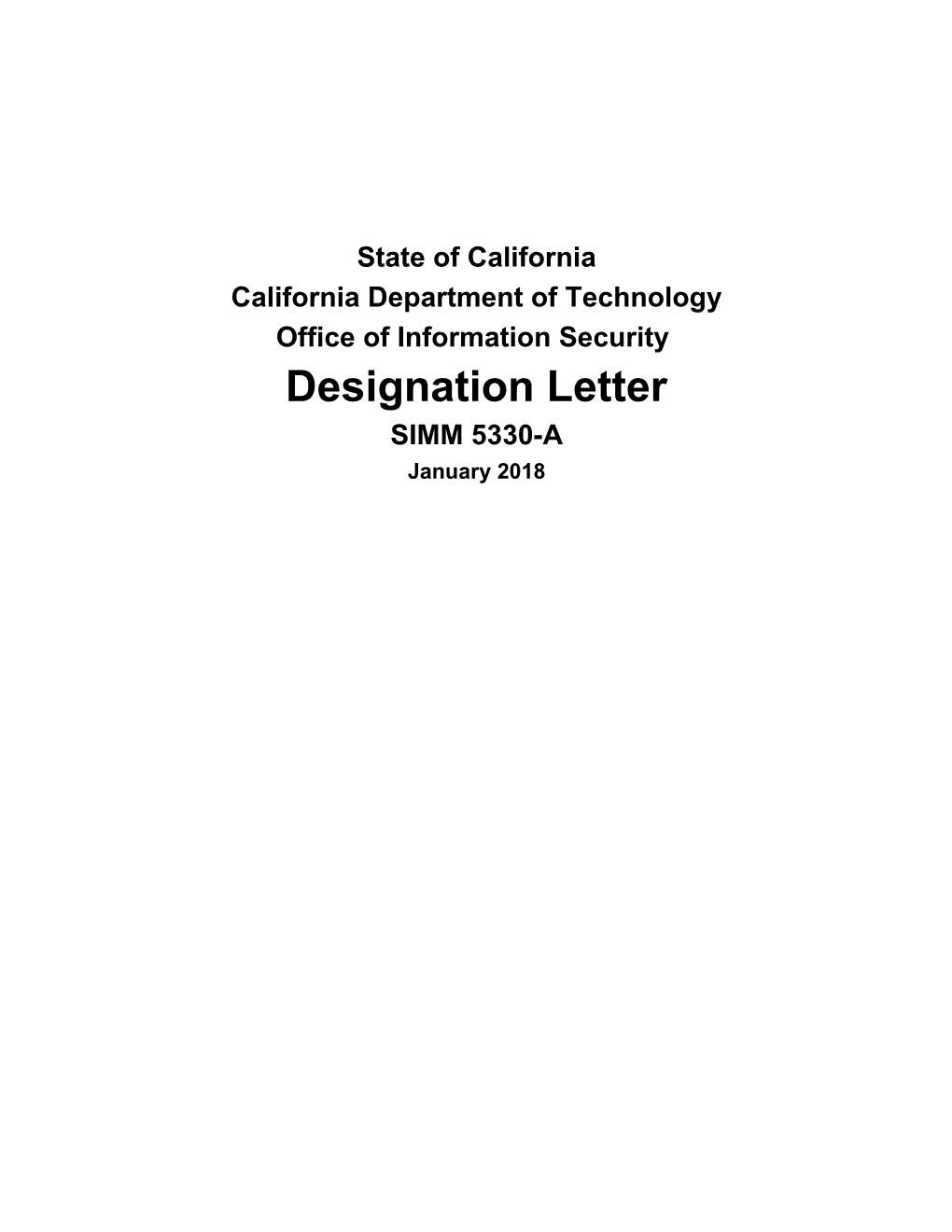SIMM 5330-A Designation Letter