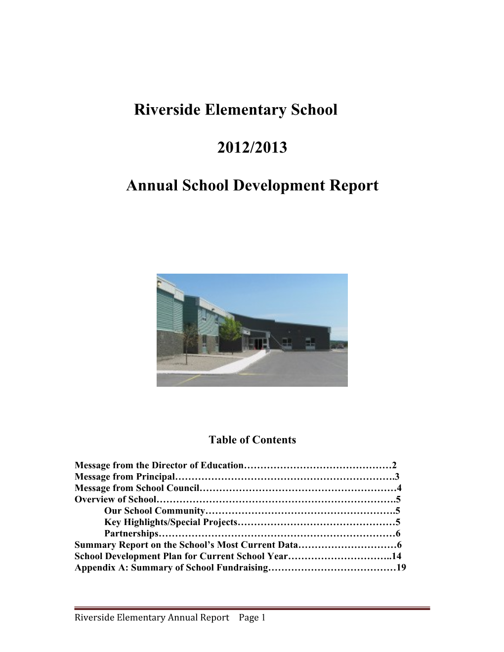 Annual School Development Report