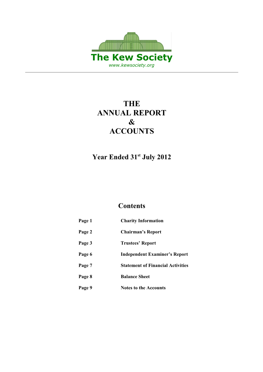 On Kew Society Letterhead