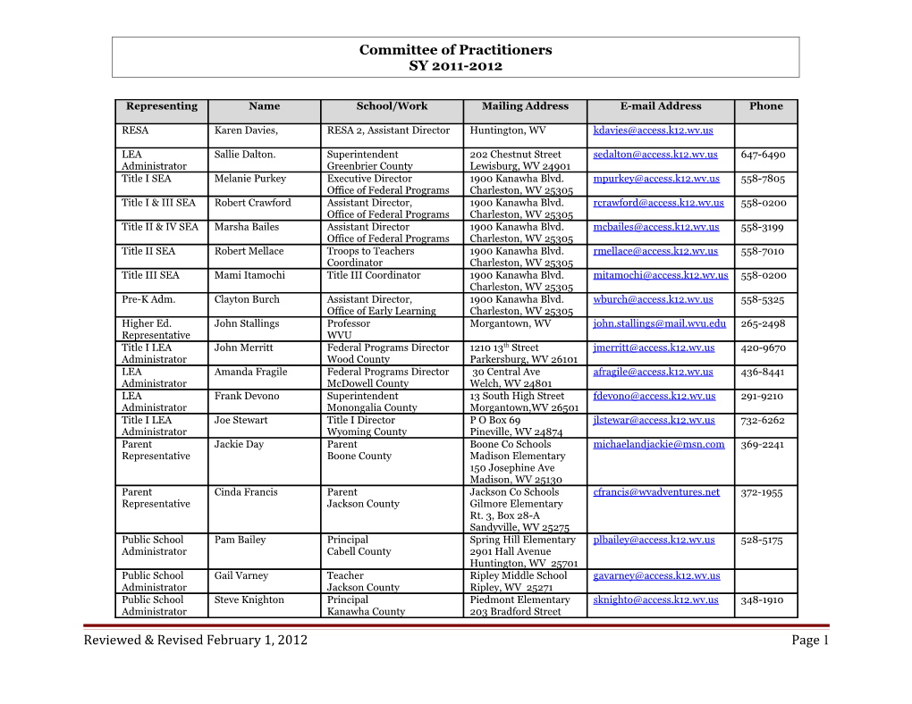 Reviewed & Revised February 1, 2012Page 1