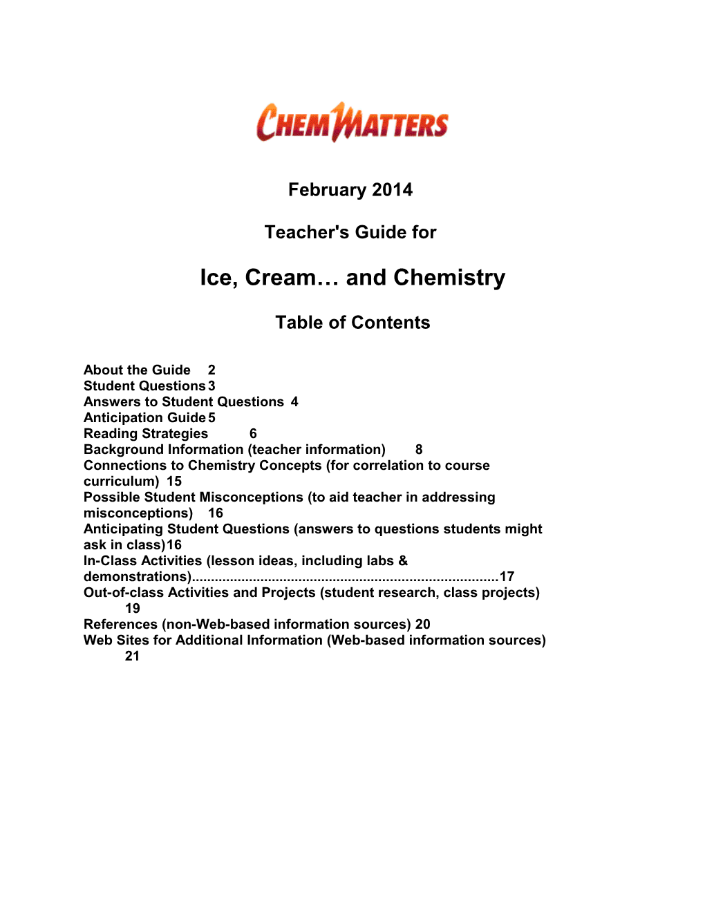 Ice, Cream and Chemistry