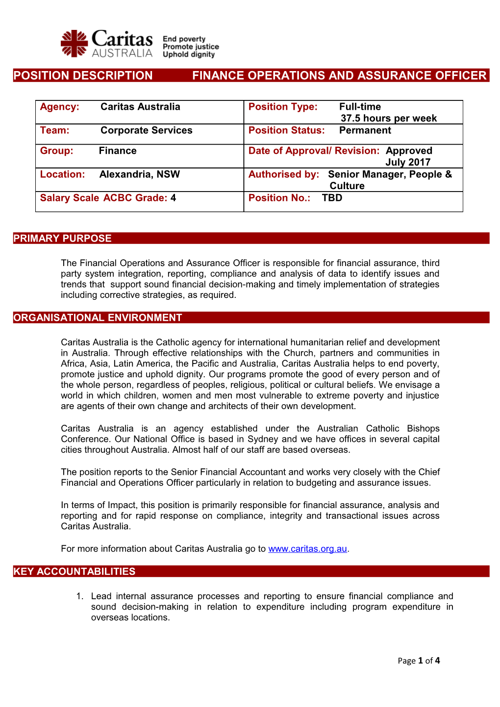 20170512 Position Description Template Program Officer ALA and FAP May 2017 SC and SJ Changes