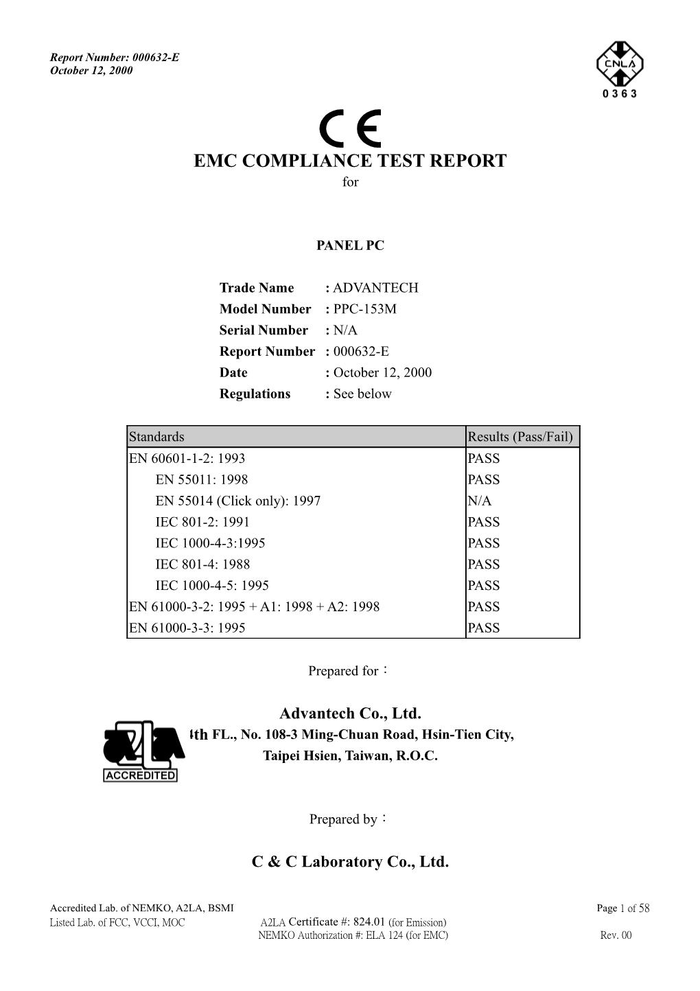 Emc Compliance Test Report